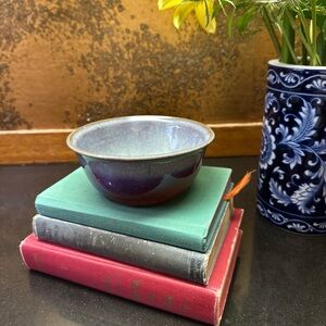 Alewine Pottery 2010 Bowl Drip Glaze 6” Blue Red Purple